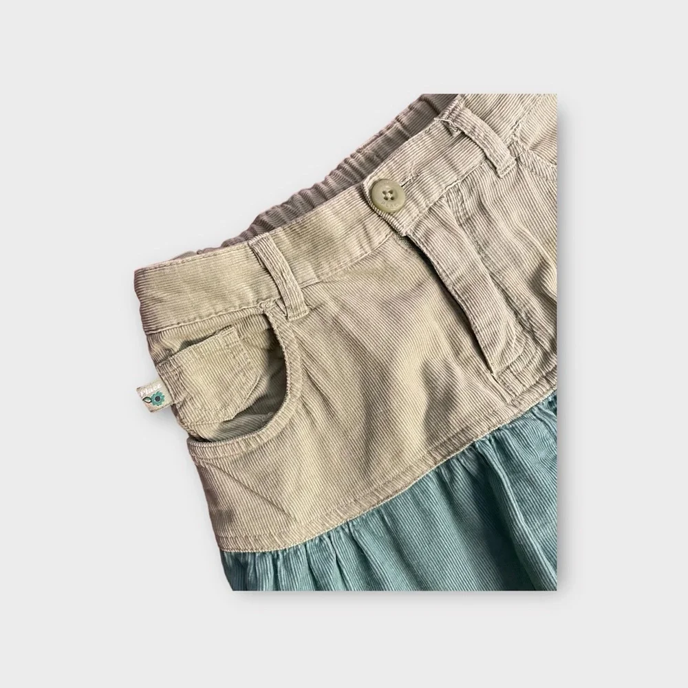 The Children's Place Green Tone Color Block Corduroy Skirt